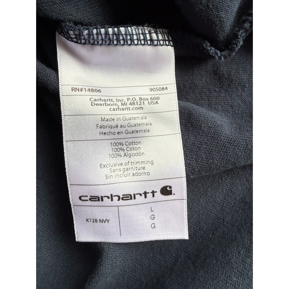 Carhartt Loose Fit Long Sleeve Henley Navy Size Large - Picture 4 of 6